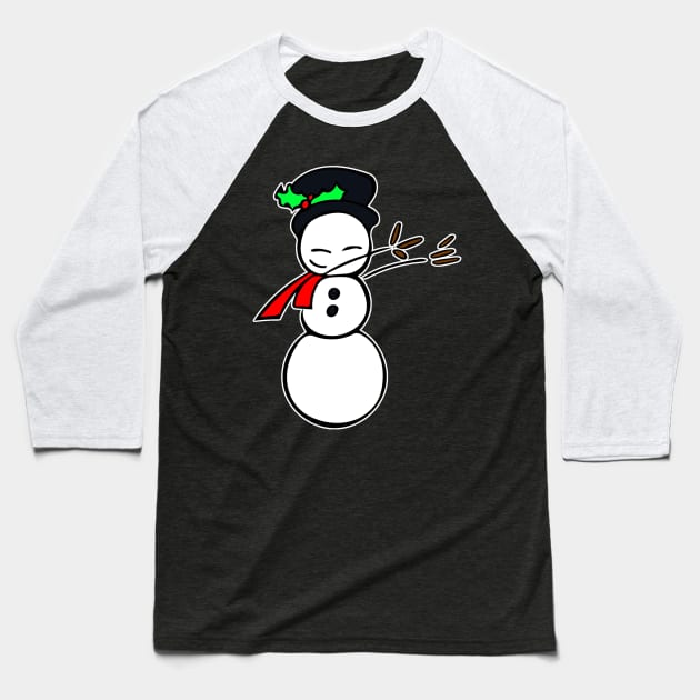 Dabbing Snowman - Dabbing Meme - Funny Humor Graphic Gift Saying Baseball T-Shirt by MaystarUniverse